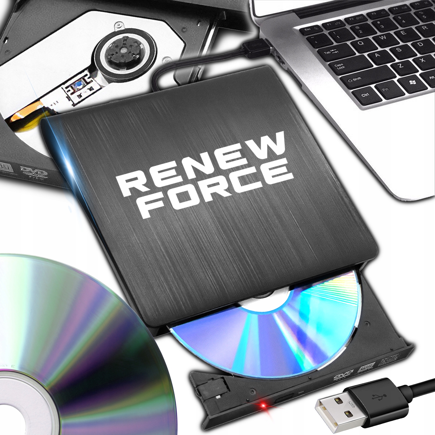 Renew Force USB externý DVD rekordér NAHRÁVANIE DVD CD-R DISKOV